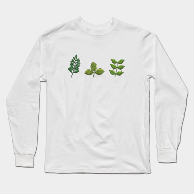 Kawaii Botanical Long Sleeve T-Shirt by Salfiart